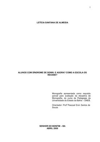 Monografia Letícia Pedagogia 2009 | PDF