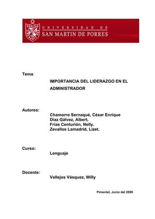 Monografia Liderazgo Empresarial