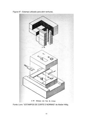 Figura 47 - Estampo utilizado para abrir ranhuras.

Fonte: Livro ” ESTAMPOS DE CORTE E NORMAS” de Aladar Hittig.

95

 