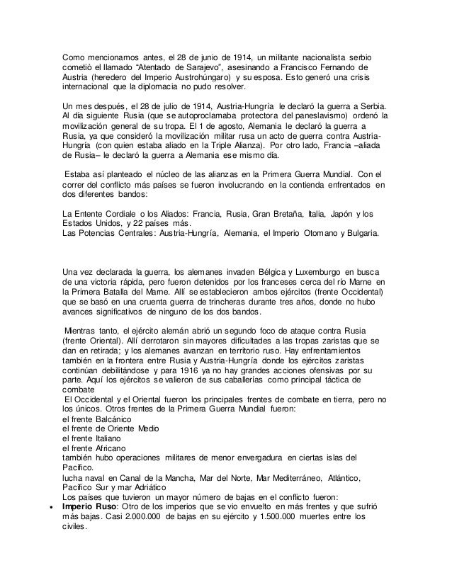 Monografia primera guerra mundial Monografia primera guerra mundial