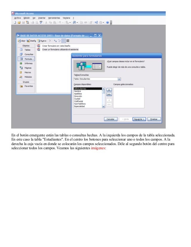 base de datos microsoft oficce access 2003 oficce access