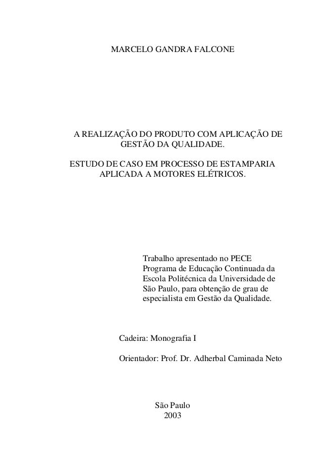 Monografia gestao da qualidade