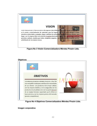 Figura No 3 Visión Comercializadora Méndez Pinzón Ltda.
Objetivos
Figura No 4 Objetivos Comercializadora Méndez Pinzón Ltda.
Imagen corporativa
22
 