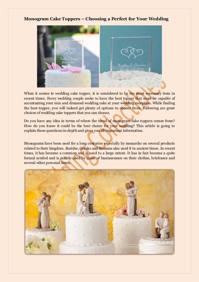 Monogram Cake Toppers Choosing A Perfect For Your Wedding