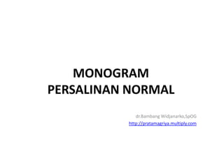 MONOGRAM
PERSALINAN NORMAL
             dr.Bambang Widjanarko,SpOG
          http://pratamagriya.multiply.com
 