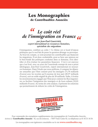 Monographie14 Le Cout Reel De Limmigration