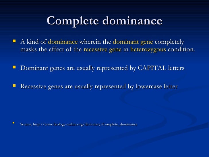 Monohybrid Cross Complete Dominance