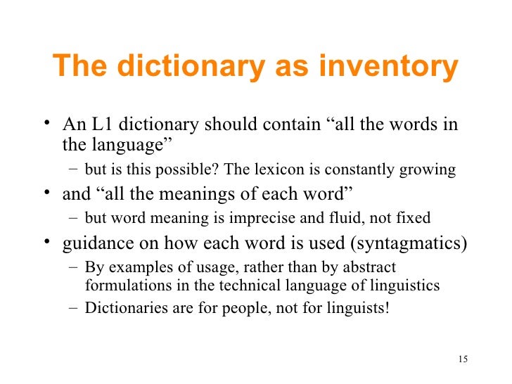 Compiling a Monolingual Dictionary for Native Speakers Compiling a Monolingual Dictionary for Native Speakers