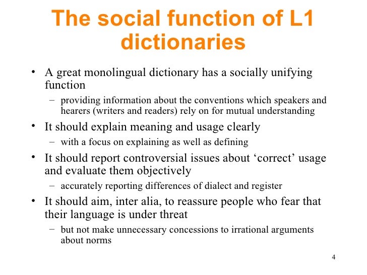 Compiling a Monolingual Dictionary for Native Speakers Compiling a Monolingual Dictionary for Native Speakers