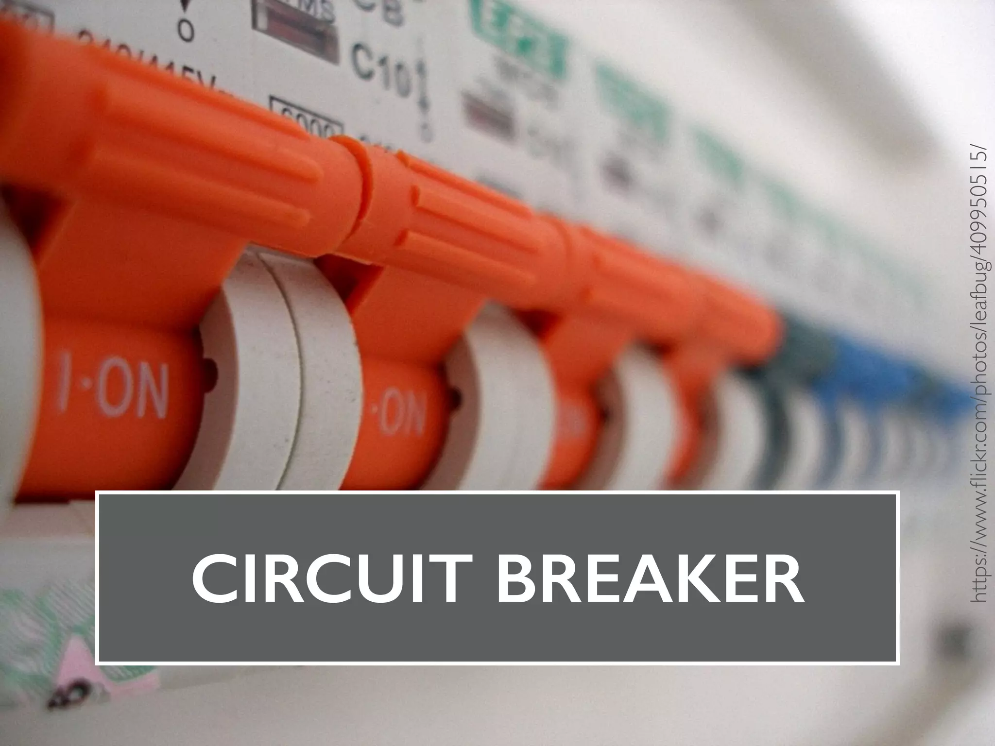 CIRCUIT BREAKER
https://www.ﬂickr.com/photos/leafbug/409950515/
 