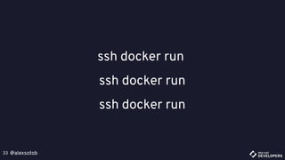 @alexsotob33
ssh docker run
ssh docker run
ssh docker run
 