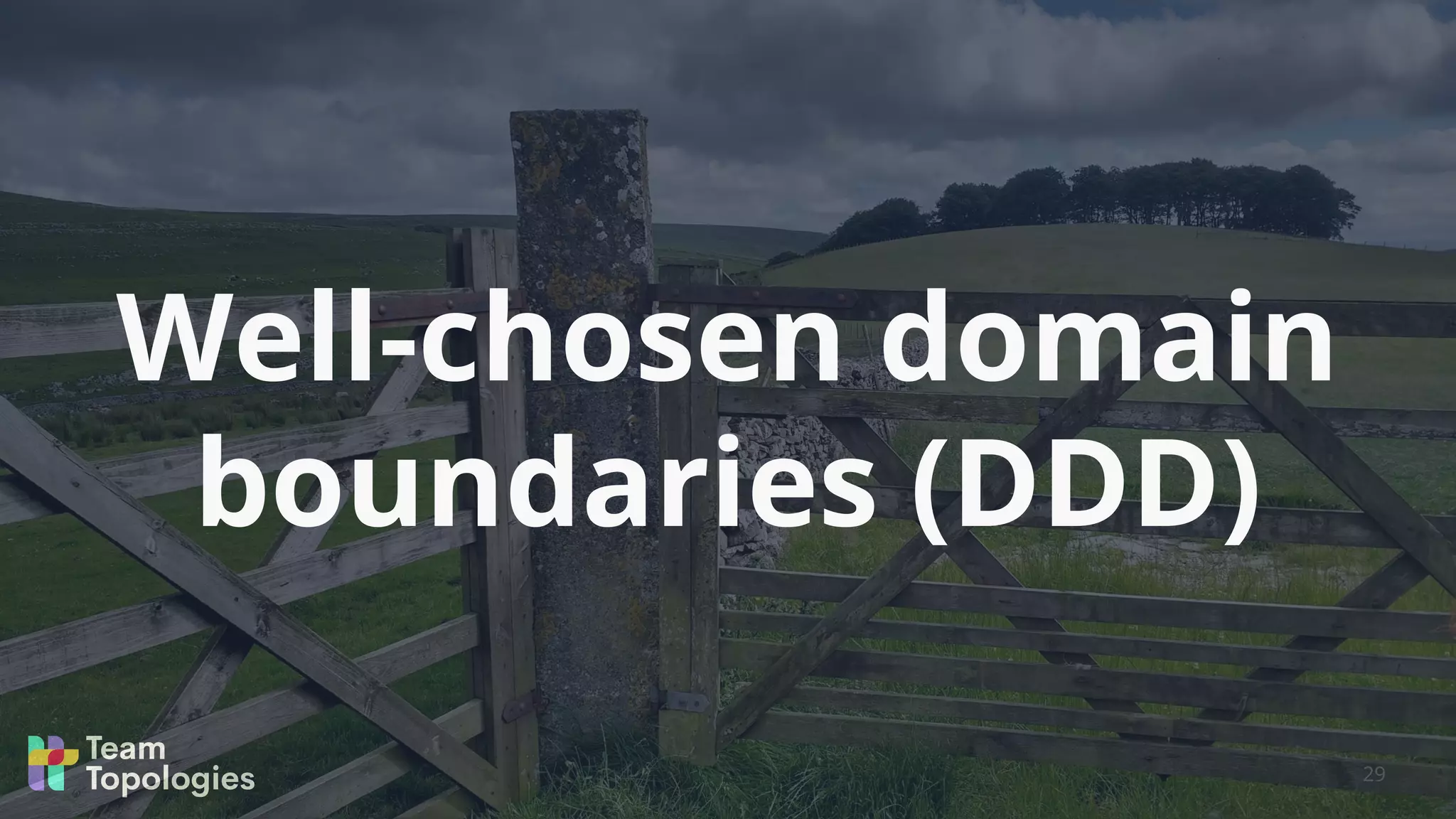 Well-chosen domain
boundaries (DDD)
29
 