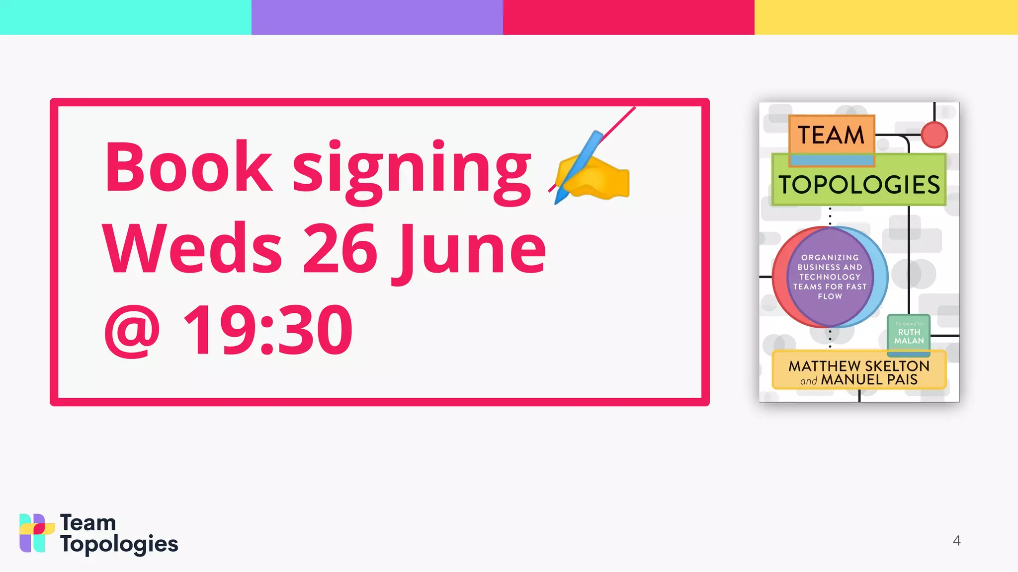 4
Book signing ✍
Weds 26 June
@ 19:30
 