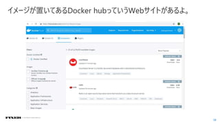 58
© COPYRIGHT 2018 FIXER Inc.
イメージが置いてあるDocker hubっていうWebサイトがあるよ。
 