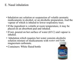 Solution Formulation Inhalation monophasic liquid dosage formclasification | PPTX