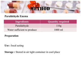 Paraldehyde For Injection Comprehensive Overview of Pharmaceutical Liquid Dosage Forms and ...