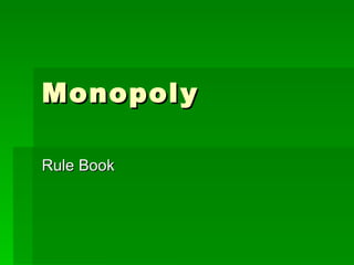 Monopoly Rule Book 