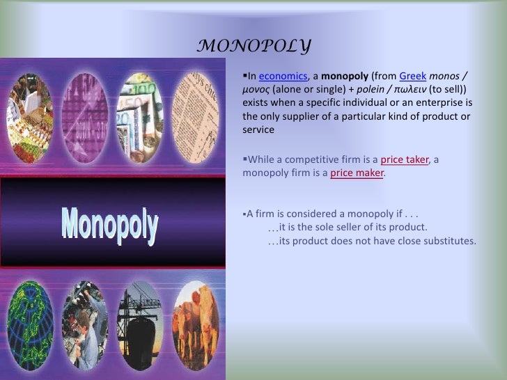 Monopoly in microeconomics