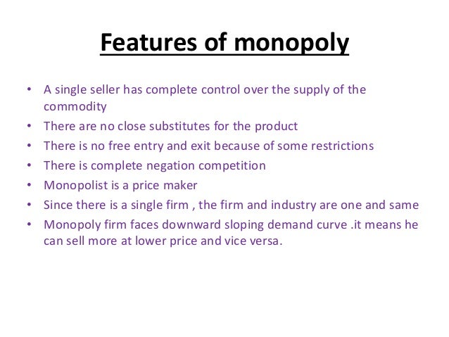 monopoly market a brief study for mba types of monopolies
