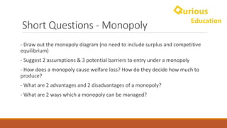 Monopoly Notes - A-level & IB Economics | PDF