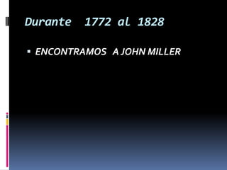 Durante   1772 al 1828

 ENCONTRAMOS A JOHN MILLER
 