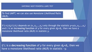 Umpt Function Monotone likelihood ratio test | PPTX