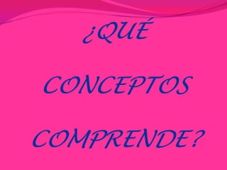¿QUÉ CONCEPTOS COMPRENDE?
