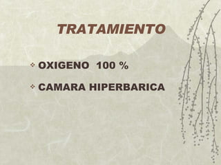 TRATAMIENTO OXIGENO  100 %  CAMARA HIPERBARICA 