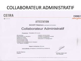 COLLABORATEUR ADMINISTRATIF
 