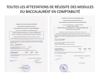 TOUTES LES ATTESTATIONS DE RÉUSSITE DES MODULES
DU BACCALAURÉAT EN COMPTABILITÉ
 