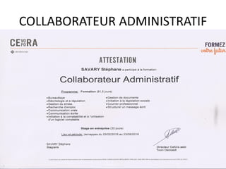 COLLABORATEUR ADMINISTRATIF
 