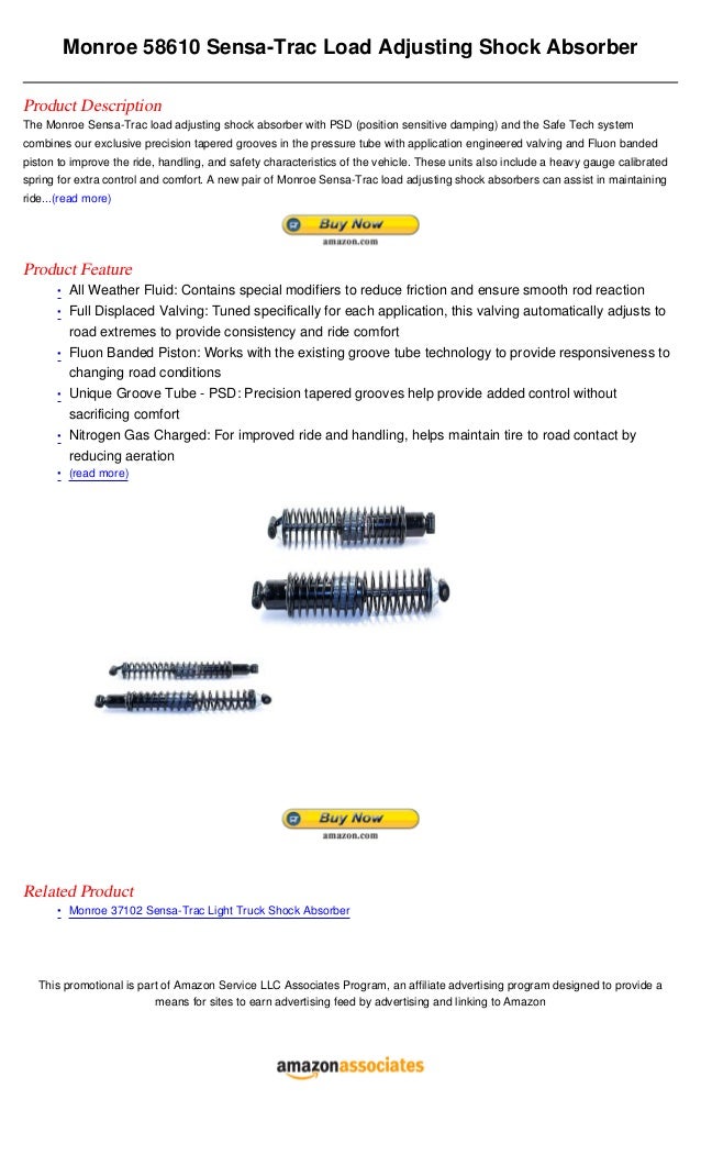 Monroe 58610 sensa trac load adjusting shock absorber
