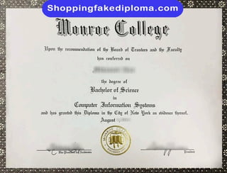 Monroe College fake degree from shoppingfakediploma.com