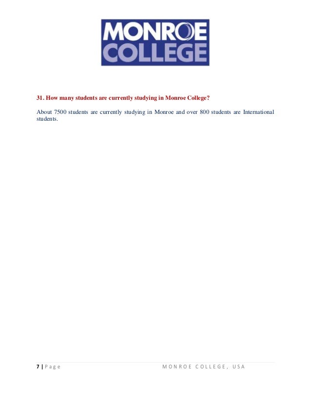 Monroe college faq