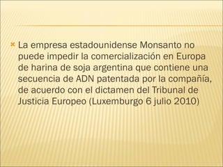 El caso Monsanto en Argentina