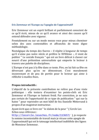 Zemmour Respectez Notre Europe