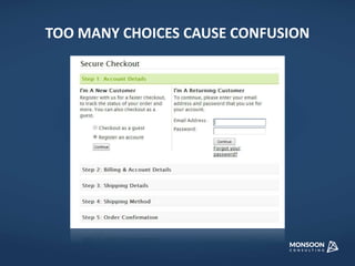 TOO MANY CHOICES CAUSE CONFUSION 
 