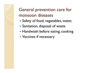 Monsoon illnesses and health | PDF