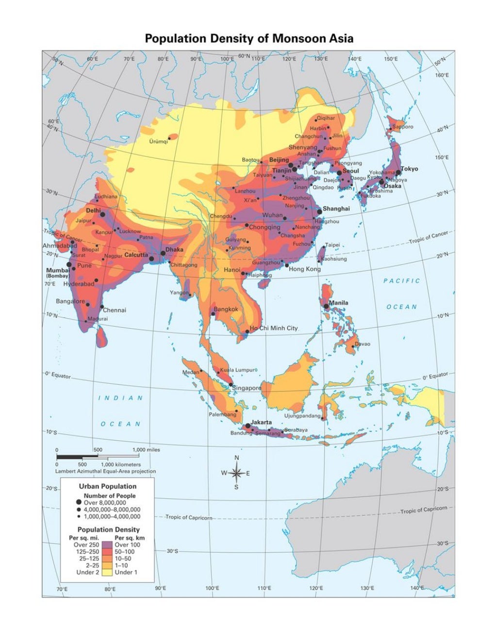 Monsoon Asia Countries Map 