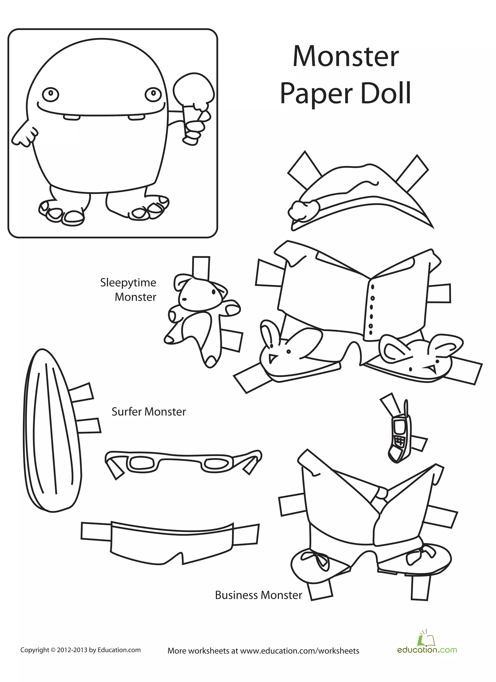 Monster paper-doll-printable | PDF