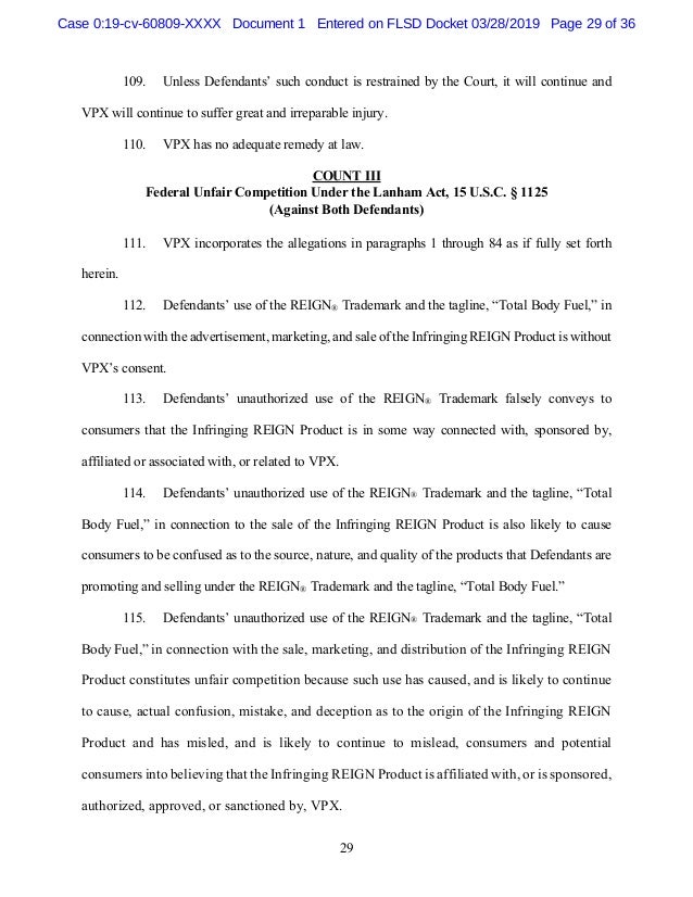 Monster Vs Bang Lawsuit 2019