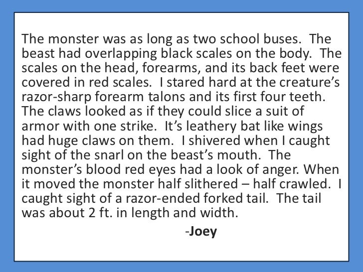 essay on the book monster