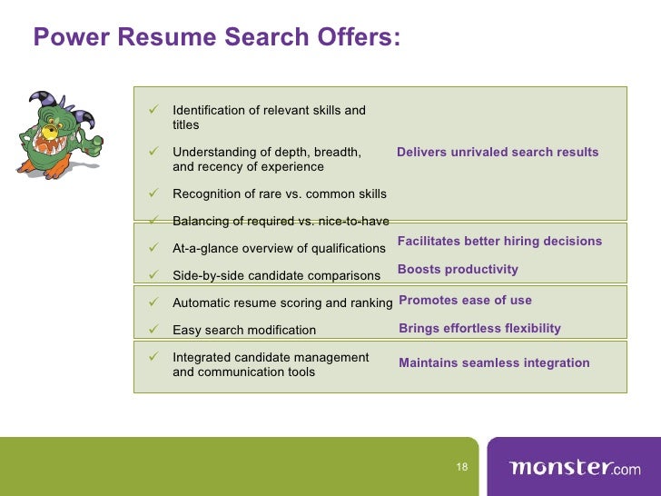 Monster Power Resume Search
