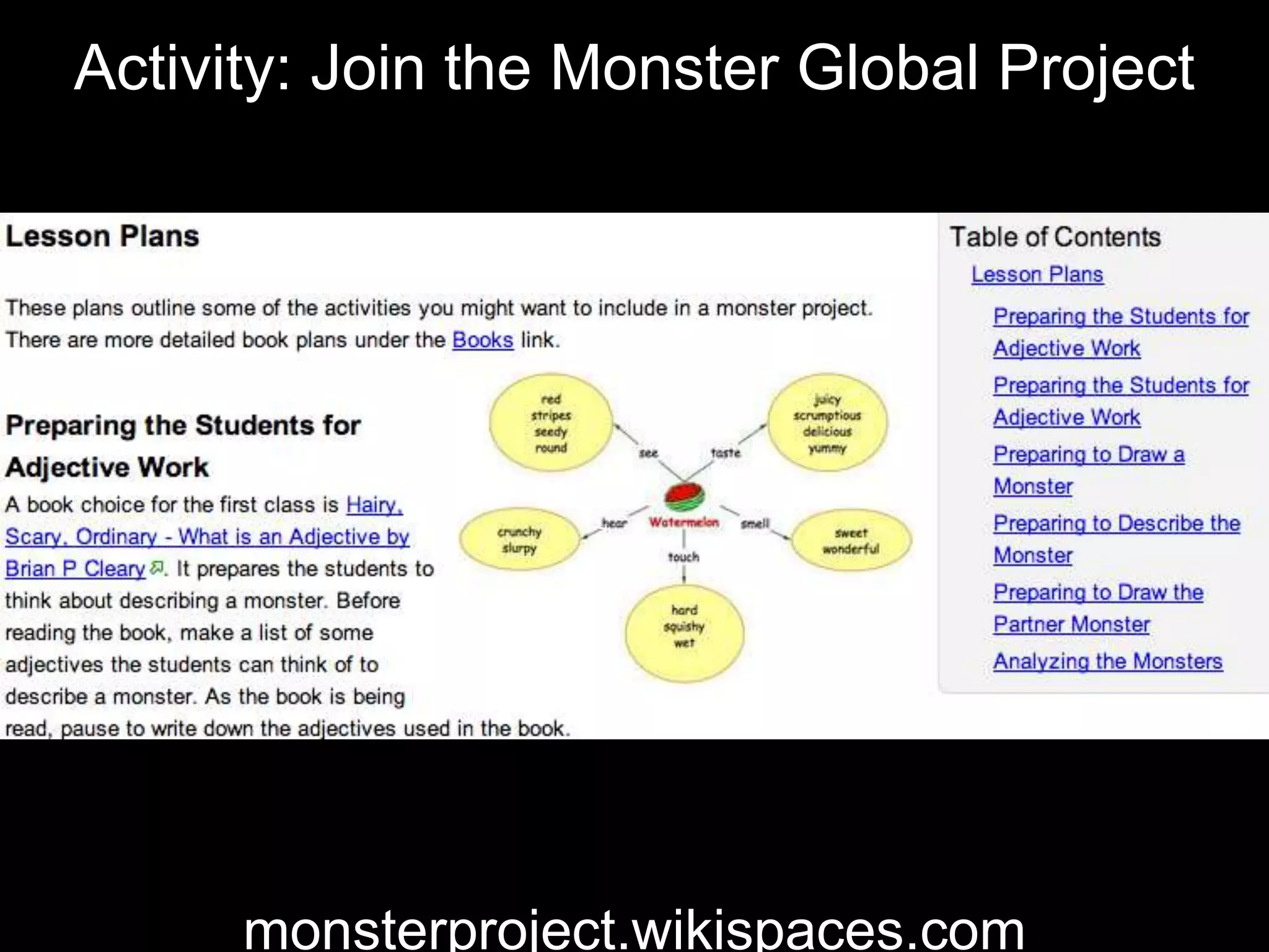 Activity: Join the Monster Global Project
monsterproject.wikispaces.com
 