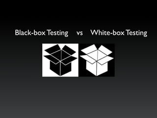 Black-box Testing vs White-box Testing
 