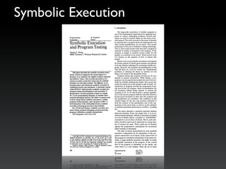 Symbolic Execution
 
