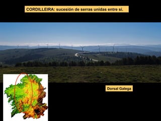CORDILLEIRA: sucesión de serras unidas entre sí.
Dorsal Galega
 