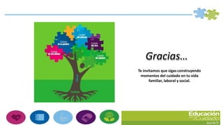 Gracias…
Te invitamos que sigas construyendo
momentos del cuidado en tu vida
familiar, laboral y social.
 