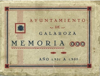 Memoria del Ayuntamiento de Galaroza durante la II República