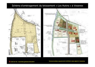 Schéma d’aménagement du lotissement « Les Hutins » à Vesenex




CAUE de l’Ain - Assemblée générale 25/06/2010
                                                                                                                     !
                                                Divonne-les-Bains, exposé de M. SCATTOLIN, maire-adjoint à l’urbanisme
 
